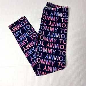 Tommy Hilfiger Navy with Pink logo leggings girls Sz Large (12-14)